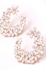 Crystal Cluster Studded Hoop Earrings