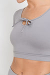 Bow Out Form-Fit Tie Crop Top