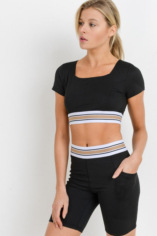 Let's Taupe About It Band Square-Neck Crop Top