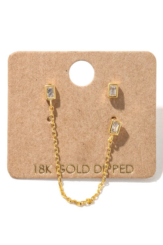 Tell Me About It Stud Chain Earrings