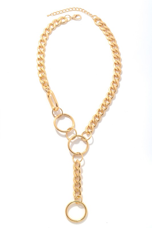 Simple Chain Link Lariat Necklace