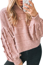 Get The Ball Rolling Knit Mock Neck Sweater