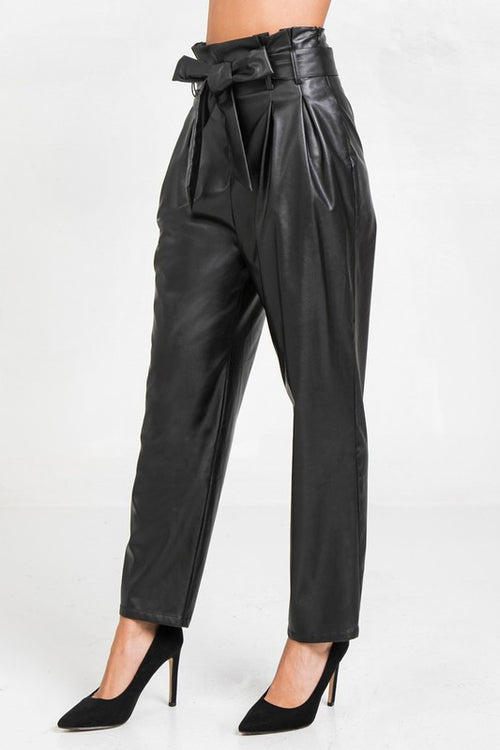 Faux-Ever Chic High Waisted Leather Pants